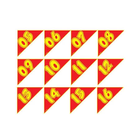 Ez Line 2 Digit Red & Yellow Angle Year Models: 11 Pk 146-R-11